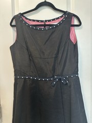 VTG Josephine Sasso 90’s Lined Sleeveless Fit & Flare Dress Black SZ M