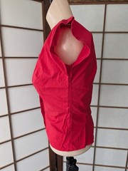 Vtg Best & Company 5th Ave Red Cotton 1930s/40s Top Blouse Pin-up Sz XS/S LOOK