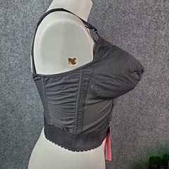 VTG Long Line Bullet Bra Corset Bustier Cincher Shaper 40DD Pin Up Lingerie