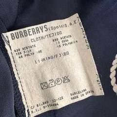 Vintage 80’s Burberrys Spain Short Sleeve Blazer Jacket Navey & Cream Rope Polka