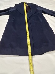 Vintage 50’s Blue Wool Open Front Collar Full Length Dress Coat