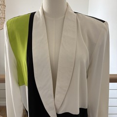 Colorblock Blazer Womens Large 90s Retro Avant Garde Harlequin Funky Bold