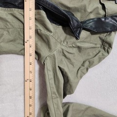 vintage wet seal faux leather trim blazer top green womens large L