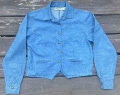 Vintage J. JILL 100% Cotton Denim Shirt Size 8 Made In USA