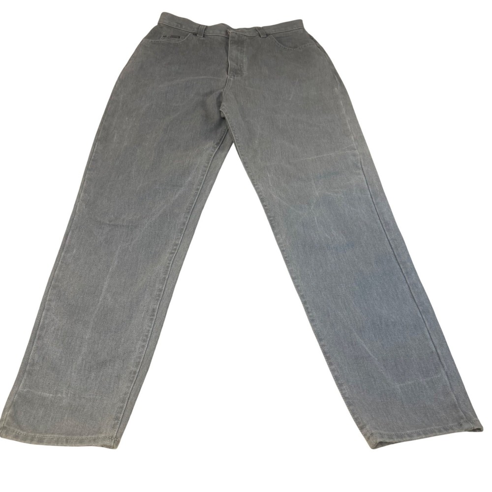 Vintage Lee Riders Gray High Waisted Mom Jeans Tapered Leg Made in USA 30