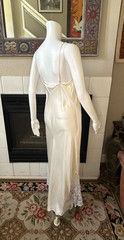 ADAGIO NORDSTROM luxury peignoir 100% silk champagne Nightgown lingerie vtg Lg