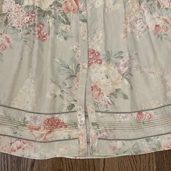 Vintage 1980’s Ralph Lauren 100% Linen Floral Button Front Skirt Sz 14