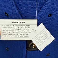 Vintage Requirements Beaded Sweater Vest Women L Royal Blue Hand Dark Academia