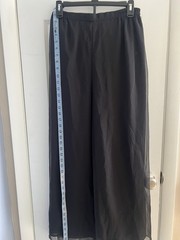 VTG 80s Patra Black Flowy Translucent Light Wide Leg Elastic US Made Pants Sz 10