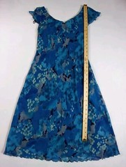 Vintage California Concepts A Line Midi Slip Dress Womens Size 7 Blue Floral