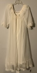Vtg Tosca Lingerie Negligee Peignoir 2 pc Set White Boudoir Bridal USA Small