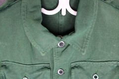 Vintage green heavy denim military unisex 100% cotton jean jacket