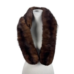Vintage Genuine Mink Fur Collar Stole Brown Wrap Shawl Woodward & Lothrop