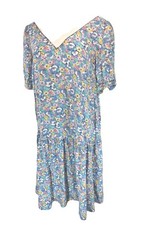VTG 80s Jane Schaffhausen Women Dress Sz 8 Floral Dropped Waist Belle France USA