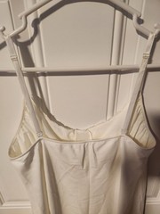 VTG Vanity Fair Ivory Polyester Lace Trim Full Slip Dress Size 40