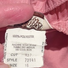 Vintage Sears The Fashion Place Women’s Dress Sz 16 Pink 5 Button Up MADE in USA