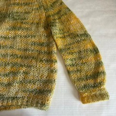 Vintage Hand Knit Wool Mohair Cardigan Made In Italy Boho Chunky Sweater