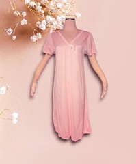 VTG 1970s PHILMAID Pink Short Sleeve Nightgown Women’s 40/42 L Runproof Acetate