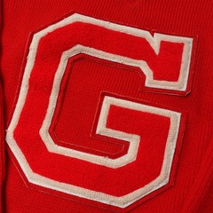 Vintage 60s 70s Goshen High School Indiana Varsity Red Football Sweater Medium