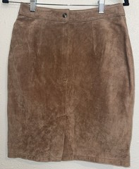 VTG Global Identity G-III Skirt Y2K Sz 5/6 Brown Leather Mini Pencil #555
