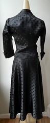 1950s Ceil Chapman Designer Black Silk Cocktail Dress Suit Size 8 YY308