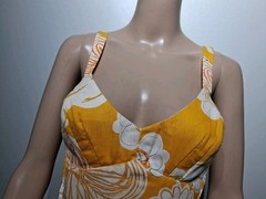 Kahala Vintage Yellow White Playsuit Bathing Swim Suit Made In Hawaii Size S