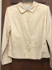 Norton Pant Suit Yellow Cream Embellished Women Size 10-12 Vtg Wedding Bride NWT
