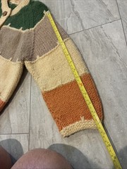 Vintage 70s Jerry Phillips Hand Knit Cardigan Sweater Grandma Core Earth Tones