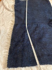 Vintage Poncho Costa Rica Alpaca 1960’s Dark Blue With Fringe BoHo 26 L x 42 W