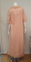 Vintage Odette Barsa Pink Nylon Lace Peignoir Set SMALL New Old Stock Tags Fancy