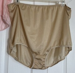 2 Vintage Pink & Beige Semi Sheer GRANNY PANTIES Underwear Sz 12 Hips 53-56 NWOT