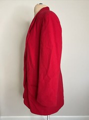 Vintage Casablanca Womens Blazer Red Jacket Wool Cashmere Sz 10 Lined