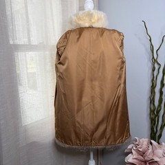 Vintage Red Fox Fur Coat Mid Length Glam Winter White Gray Lined Women’s Medium