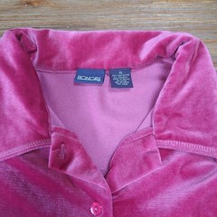 Vintage Y2K Honors Button Down Pink Velvet Shirt/ Cover Up Size XL