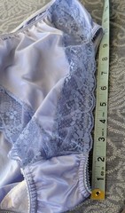 Vintage Sherman Nylon Hi-Cut Periwinkle Blue Lace Panties Large 7