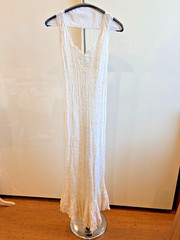 Frederick’s Of Hollywood SZ MED VTG 90s White V-Neck Full Lace Mermaid Nightgown
