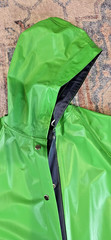 Rainskins Vintage 1980s Reversible Vinyl Rain Coat Jacket Green Blue Medium