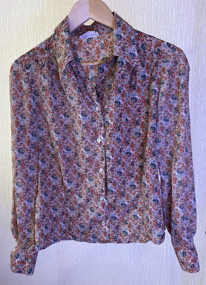 Vintage French Blouse Rhone Mail Creation Size FR42 Made in France