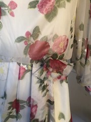 Vtg 80s Constance Saunders RICHARD WARREN Dress 6 Saks FLORAL Print CHIFFON TEA