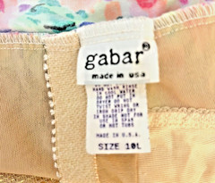 Vintage Gabar Floral Print 1 Piece Swimsuit Ruched Front Size 10 L made in USA