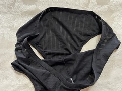 Vtg WARNER’S Unmentionables 01677 Polyester Striped 9/2XL Black Brief Panties