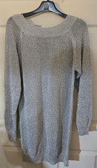 Vintage 1980’s Adrienne Vittadini Silver Sweater Dress New Old Stock w/tags