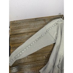 Vintage Knit Sweater Metallic Silver Womens Lurex Minimalist L Y2K Soft Glam