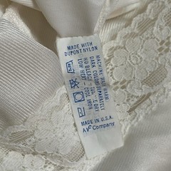 Vintage 1960s Vanity Fair Off White Nylon Full Slip Lace Made in USA Size 40