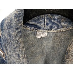 Vintage Hand Painted Blue Acid Wash Floral Studded Denim Jacket SMALL Maximalist