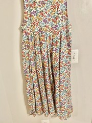 Vtg Pam’s Closet 80s Floral Pleated Jumper Dress Pockets CottageCore Sz M USA