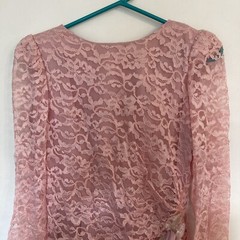 VINTAGE 80s MISTER JAY – WOMEN’S PINK LACE DRESS – SIZE 10 Formal Ruched