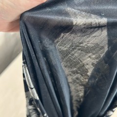 Carry Back Blouse Women 10 Black Silver Metallic Foil Abstract Vintage Glam Top