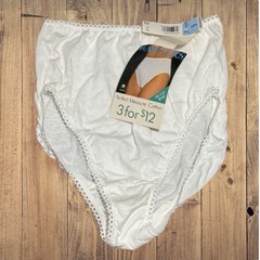 Vintage NOS Warner’s Granny Panties Size 6 White Cotton Full High Brief Panty
