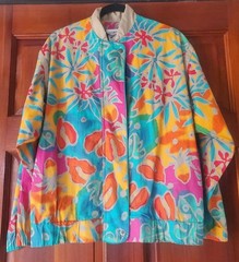 Vtg Marcia Floral Bomber Jacket OVERSHIRT M/L Cotton